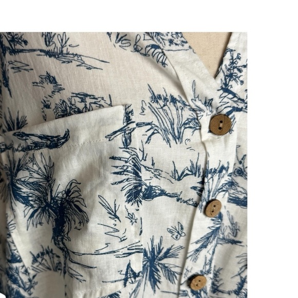 C&C California Linen Blend button down shirt Large NWT - Picture 5 of 7